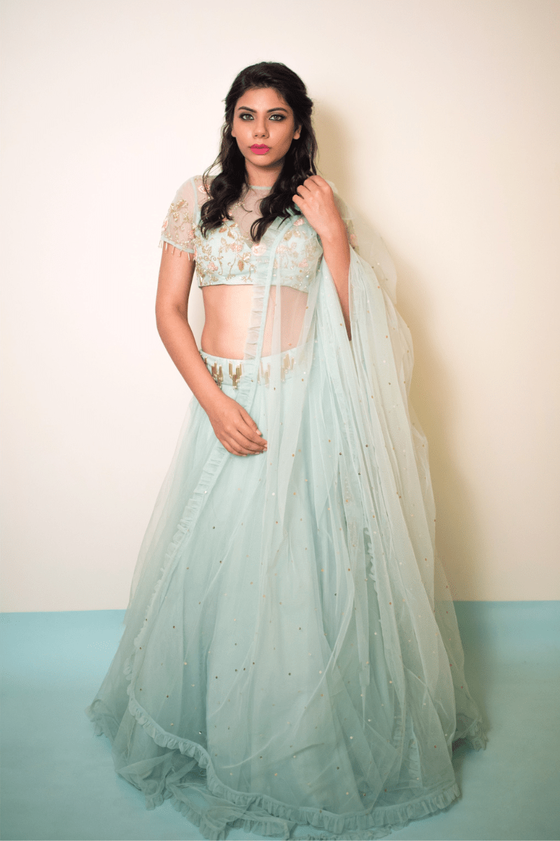 Teal Blue Lehenga
