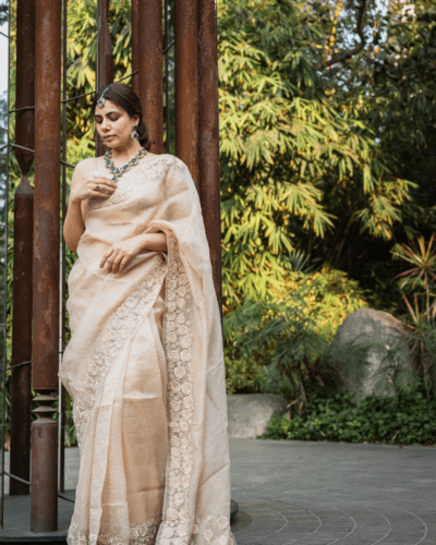 Beige Saree