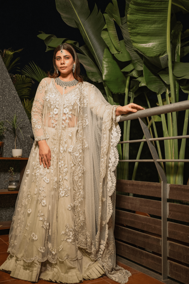 Ivory Jacket Lehenga