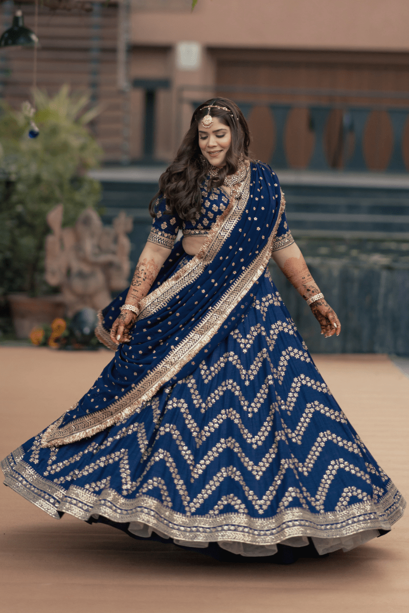 Navy Blue Lehenga