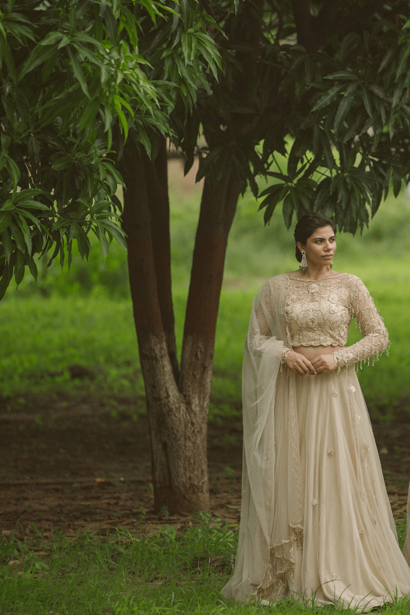 Beige Lehenga Set