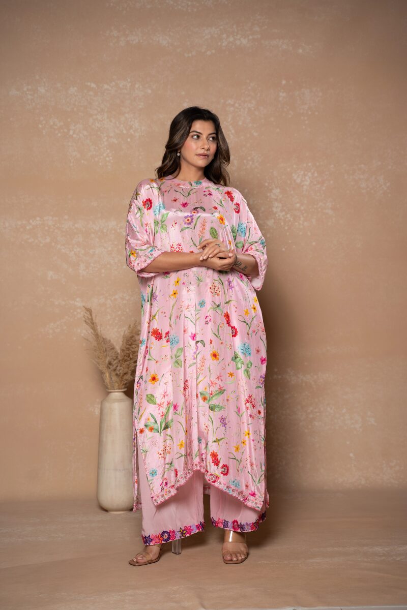 Pink Crepe Kurta